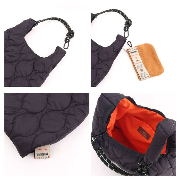 JP Japan | COOCO logo tape | quilted tote bag