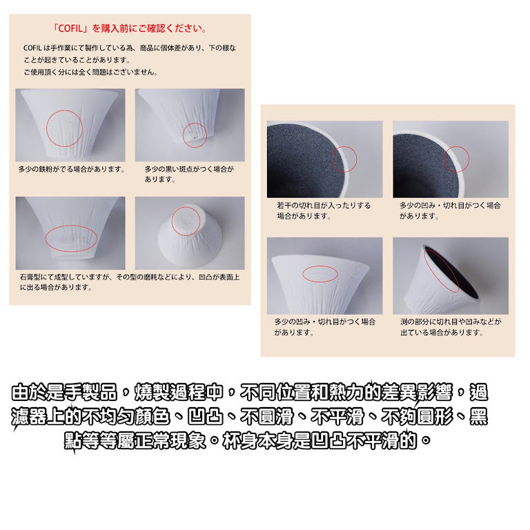 JP Japan | COFIL FUJI Mount Fuji coffee filter cup | Ceramic filter