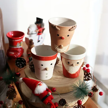 JP Japan | Mingshan Kiln | Christmas Ceramic Cup | (set of 3 pieces)