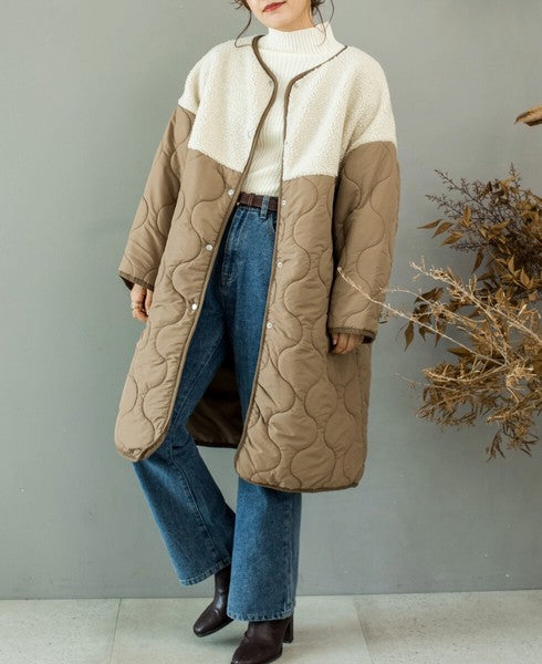 JP Japan | Autumn and winter new styles | Versatile | Quilted medium long coat