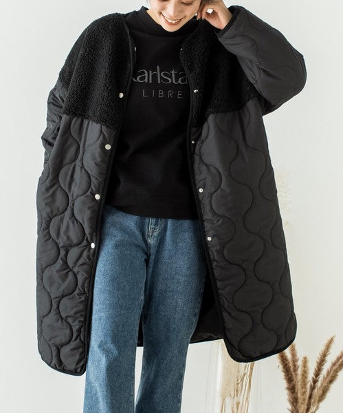 JP Japan | Autumn and winter new styles | Versatile | Quilted medium long coat