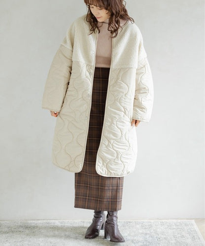 JP Japan | Autumn and winter new styles | Versatile | Quilted medium long coat