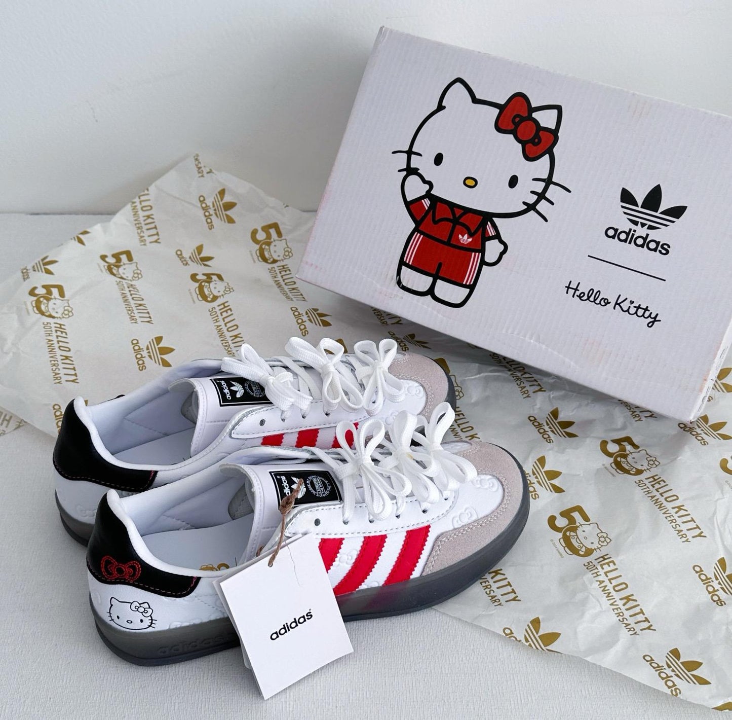 Hello Kitty x Adidas Gazelle 50th Birthday Anniversary Sneakers